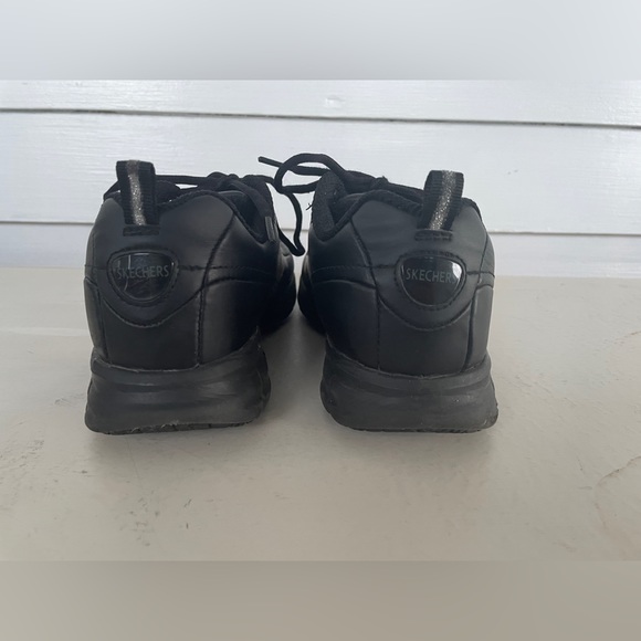 Black Skechers Work Slip Resistant Shoes - Picture 4 of 8